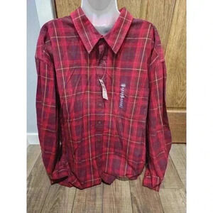 Old navy Men's Shirt Button Down Long sleeve Regular fit Red Size XXL